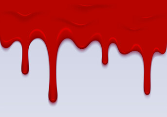 Red Blood Illustration. Vector Border Dripping Blood. Abstract Halloween Background