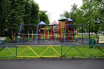 Children's playground still off limits in Russia's covid-19 quarantine restrictions in June 2020