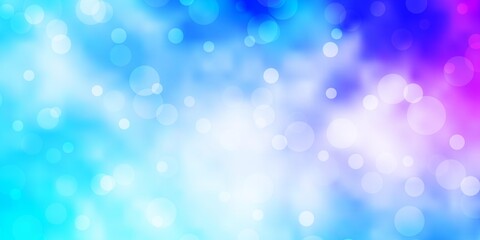 Light Pink, Blue vector template with circles. Glitter abstract illustration with colorful drops. Pattern for websites.