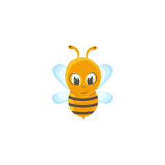 Cartoon bee concept design vector isolated on white background