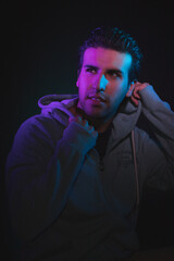 young men and his hoodie