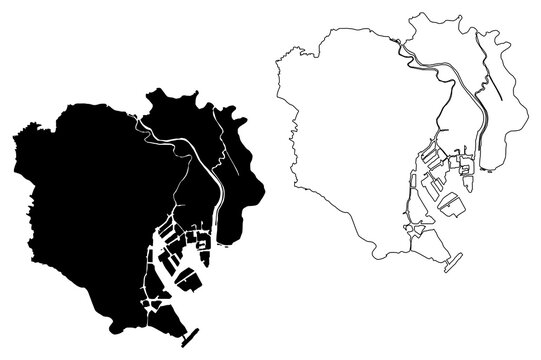 Special wards of Tokyo City (State of Japan, island country, Kanto region) map vector illustration, scribble sketch City of Tokyo map