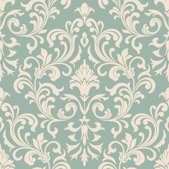  Seamless Turkish  pattern. Vintage floral pattern in Eastern style. Seamless damask background  for ceramic tile, wallpaper, linoleum, textile, web page background. Vector