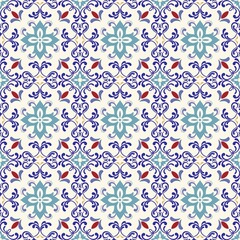 Seamless colorful pattern in turkish style. Vintage decorative elements. Hand drawn background. Islam, Arabic, Indian, ottoman motifs. Perfect for printing on fabric, ceramic tile or paper. Vector