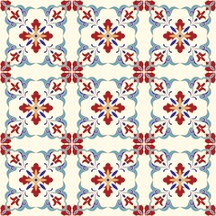 Seamless colorful pattern in turkish style. Vintage decorative elements. Hand drawn background. Islam, Arabic, Indian, ottoman motifs. Perfect for printing on fabric, ceramic tile or paper. Vector