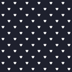 White hearts pattern on black
