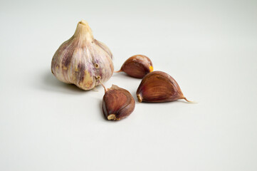 garlic on a wooden background