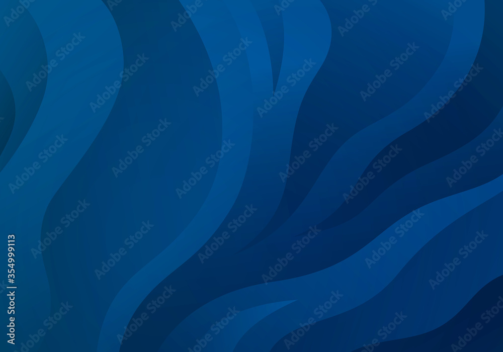 Poster Abstract Blue Colored Background with Diagonal Waves. Vector Geometric Minimal Pattern. Modern Sleek Texture