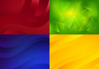 Set of Colorful Backgrounds with Gradients and Geometric Shapes. Vector Minimal Wallpapers