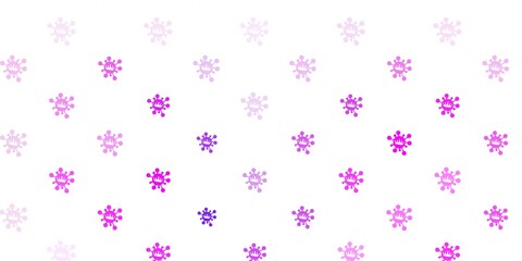 Light purple vector background with covid-19 symbols.