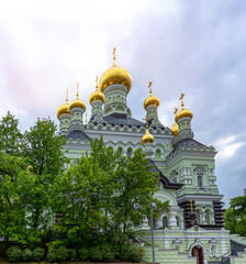Fototapeta na wymiar Christianity church. Cathedral Mother of God in the Holy Intercession Convent Kiev, Ukraine.