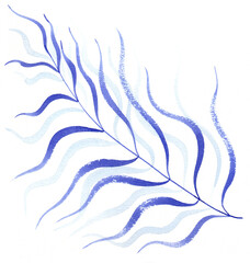 Background abstract violet fern leaves. Hand drawn watercolor leafy plants.