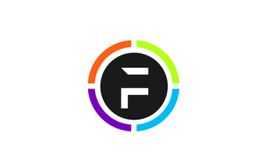 Fototapeta premium F colored alphabet letter logo icon design for company and business