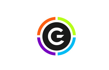 Fototapeta premium G colored alphabet letter logo icon design for company and business