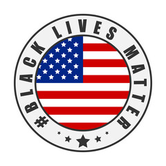 Black lives matter. I can't breathe. Protest banner about human right of black people in USA. Vector illustration