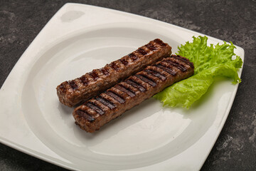 Two Grilled kebeb beef sausages