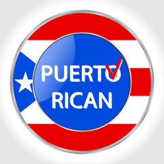 Referendum in Puerto Rico November 3, round vector logo with the national flag and text. All elements are isolated with the ability to edit.