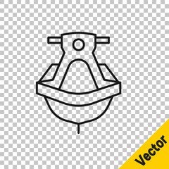 Black line Jet ski icon isolated on transparent background. Water scooter. Extreme sport. Vector Illustration