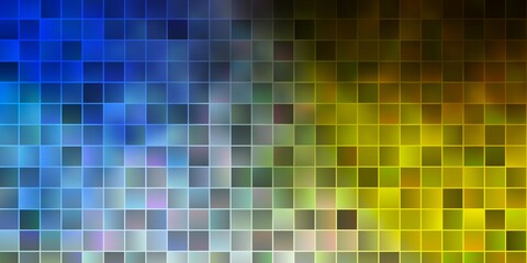 Light Blue, Yellow vector pattern in square style.