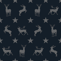 Seamless Vector of deer and star. Vector illustration art.