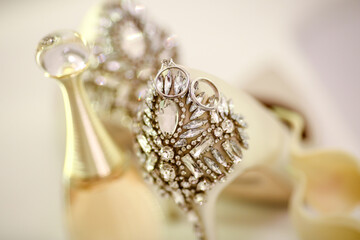 beautiful luxury bridal shoes with crystals