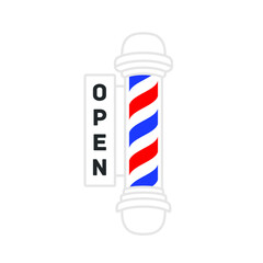 Barbershop Salon Vector Open Business Sign Illustration Background