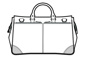 Vector illustration of travel leather bag.