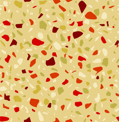 Terrazzo seamless pattern. Vector background in light colors. 