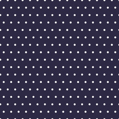 Navy seamless pattern with white polka dots