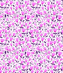 Cute floral pattern in the small flower. Ditsy print. Motifs scattered random. Seamless vector texture. Elegant template for fashion prints. Printing with small pink flowers. White background.