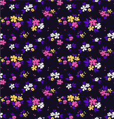 Fototapeta na wymiar Elegant pattern in small flowers are scattered on the surface. Liberty style. Floral seamless background. Ditsy print. Vector texture. A bouquet of spring flowers for fashion prints.