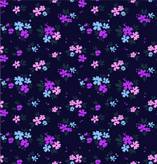 Fototapeta na wymiar Elegant floral pattern in small colorful flower. Liberty style. Floral seamless background for fashion prints. Ditsy print. Seamless vector texture. Spring bouquet.