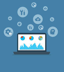 business online communication and social network media concept connection