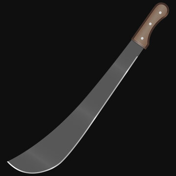 Panga with beige wooden handle