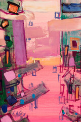 oil painting fragment, abstract illustration