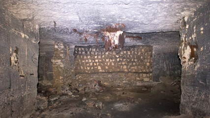 Old underground passage, dungeon, catacombs