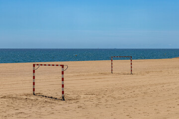 Nobody on Calella Beach Costa Brava Spain