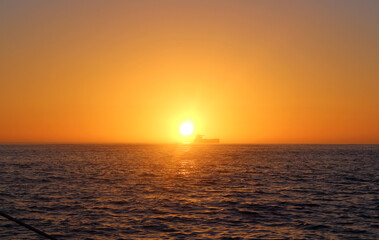 Setting sun in Cape Town