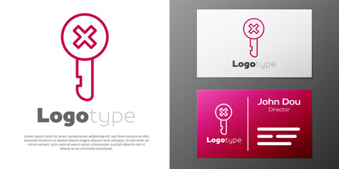 Logotype line Wrong key icon isolated on white background. Logo design template element. Vector Illustration