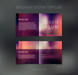 Vector brochure, booklet, presentation design template with green geometric low poly abstract background
