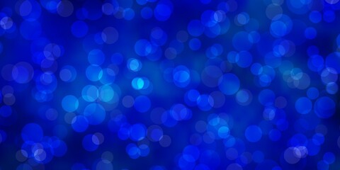 Light BLUE vector pattern with spheres. Abstract decorative design in gradient style with bubbles. Pattern for booklets, leaflets.