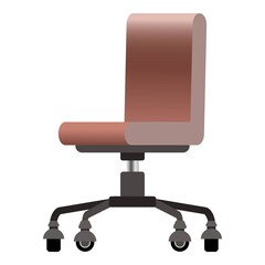 Trendy vector isometric office modern computer chair in a flat style with brown color leather shades