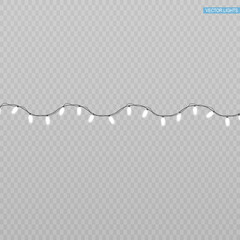 Christmas lights isolated on transparent background