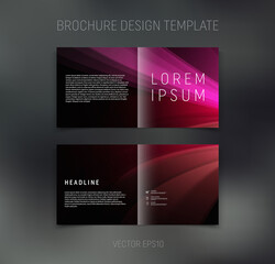 Vector brochure, booklet, presentation design template with pink and black abstract background