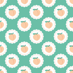 Seamless pattern with peach and blue background