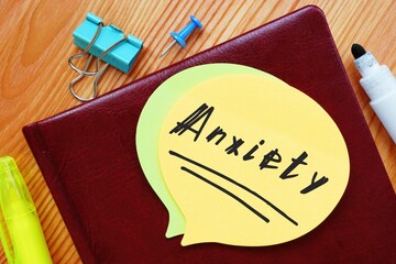 Anxiety phrase on the piece of paper.