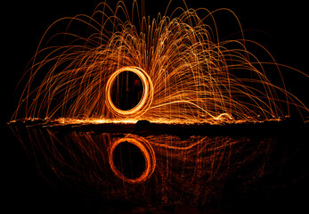 Long exposure and steel wool on the Balıklıova rocks