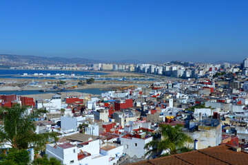 Fototapeta premium Corniche in Tangier in the morning. Tangier, located in the north of Morocco, opposite Spain