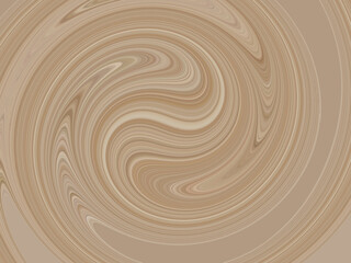 Fototapeta na wymiar Rotating liquid coffee and chocolate cream background texture, abstract swirl