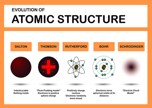 Atomic structure infographic as diagram for chemistry study